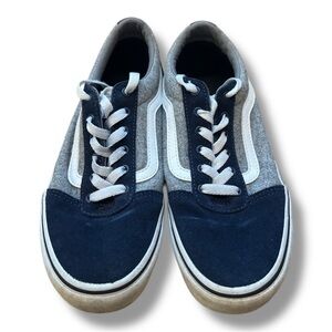 Vans Kids Navy, Light Gray & White Low-Top Sneakers